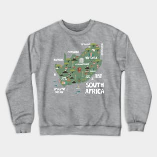 South Africa Illustrated Map Crewneck Sweatshirt